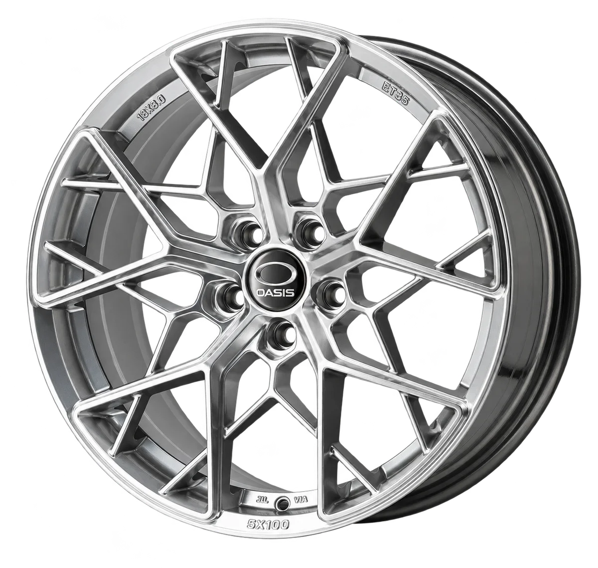 ล้อแม็ก OASIS CLEVER 3 18 × 8.0 นิ้ว Hyper Silver