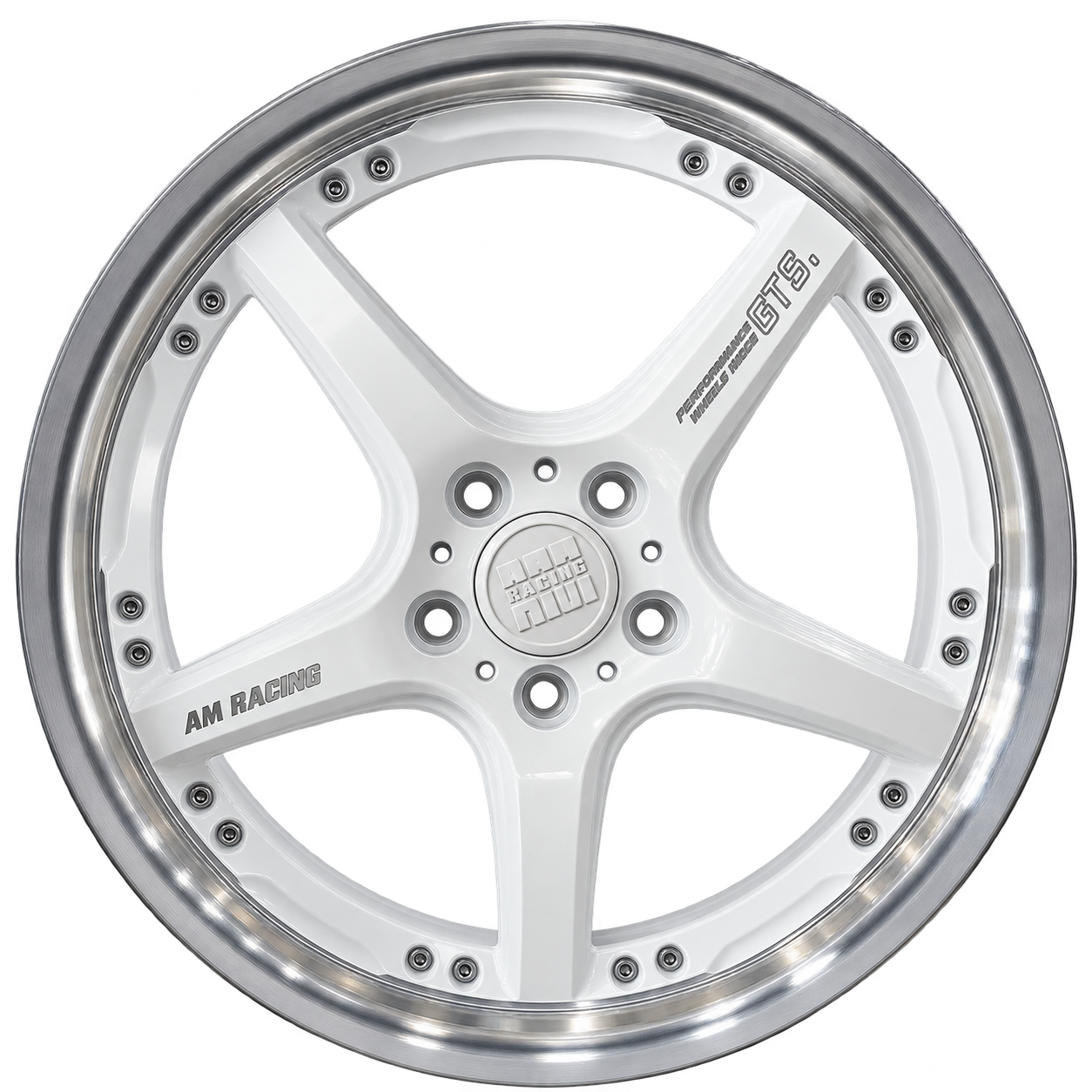 ล้อแม็ก AM Racing A214 สีขาวขอบเงา 18 × 8.5 นิ้ว