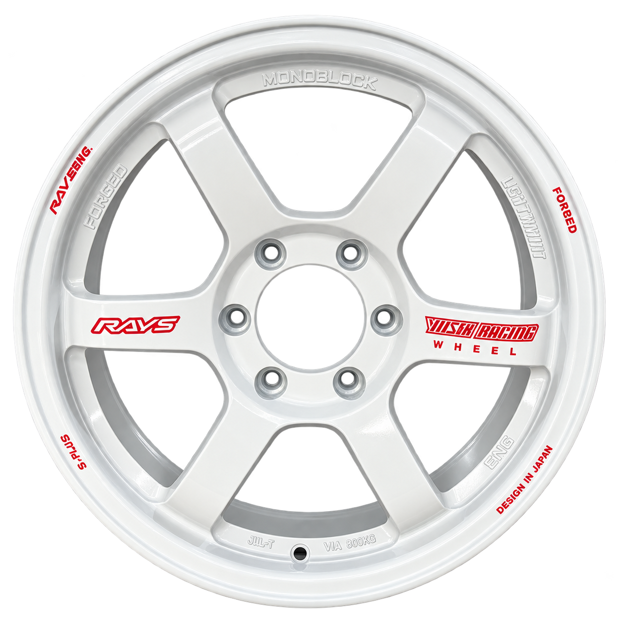 ล้อแม็ก K10 สีขาวคาดแดง 18 × 8.5 นิ้ว